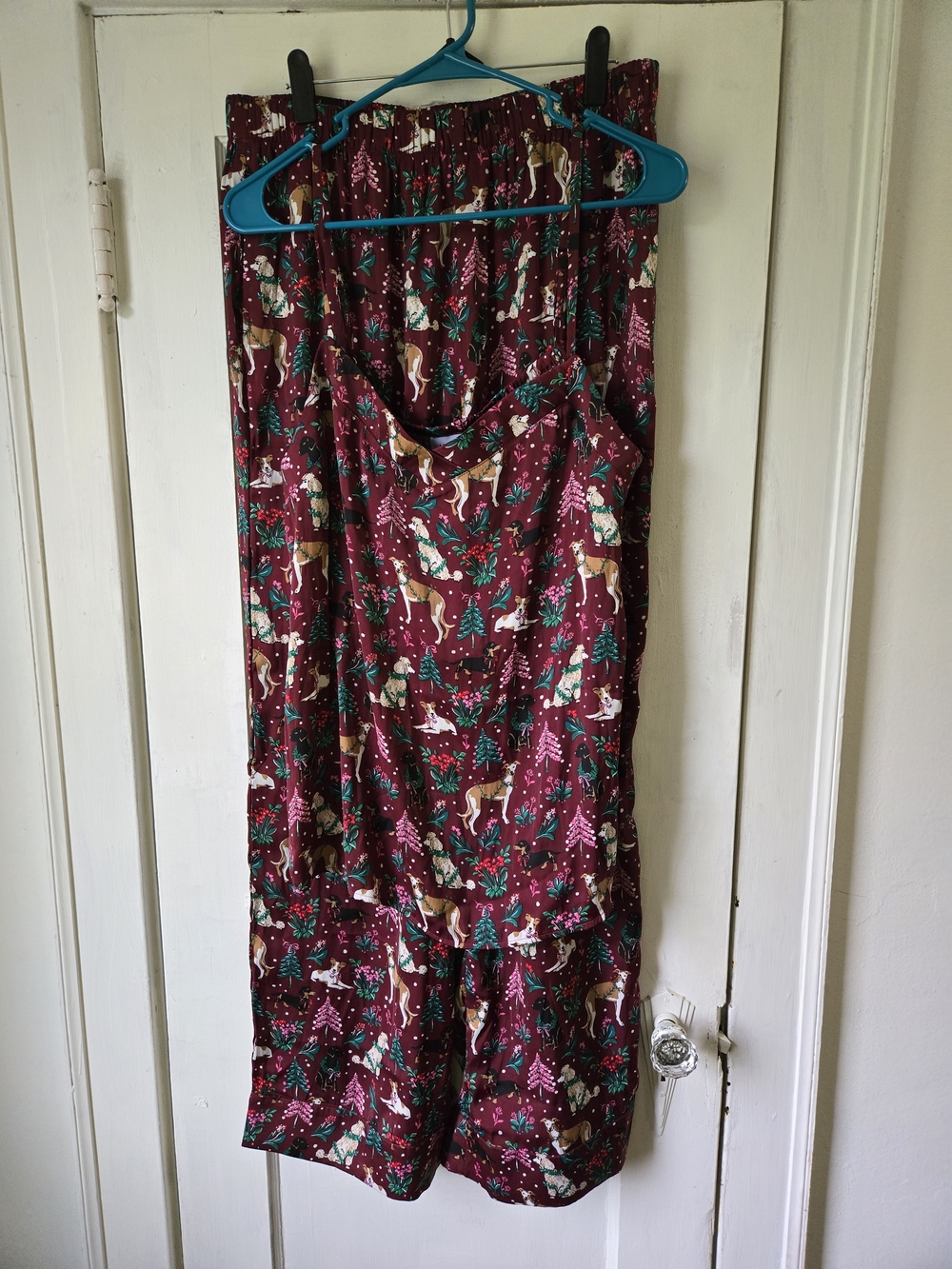Land's End Christmas Holiday Hounds Dog Cami Pajama Set, Women's Medium 10-12